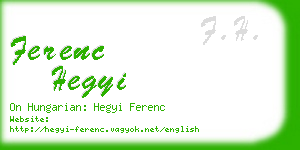 ferenc hegyi business card